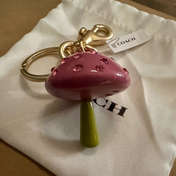 Coach X Observed By Us Crystal Mushroom Keychain Fob Bag Charm - Picture 4 of 12